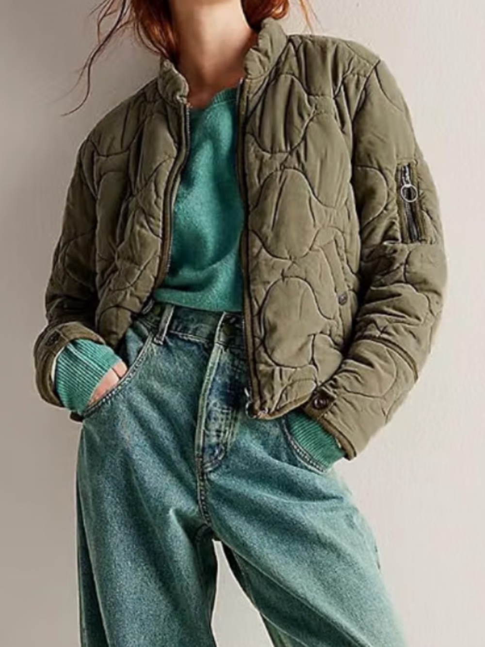 The Emma Coat Quilted Olive Women’s quilted Jacket lightweight quilted bomber i